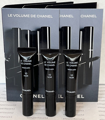 3 X New CHANEL Le Volume De Chanel Mascara #10 NOIR Black .03 oz Sample