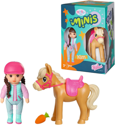 BABY born Minis Playset Horse Club Set with Kim 906149 7cm Doll