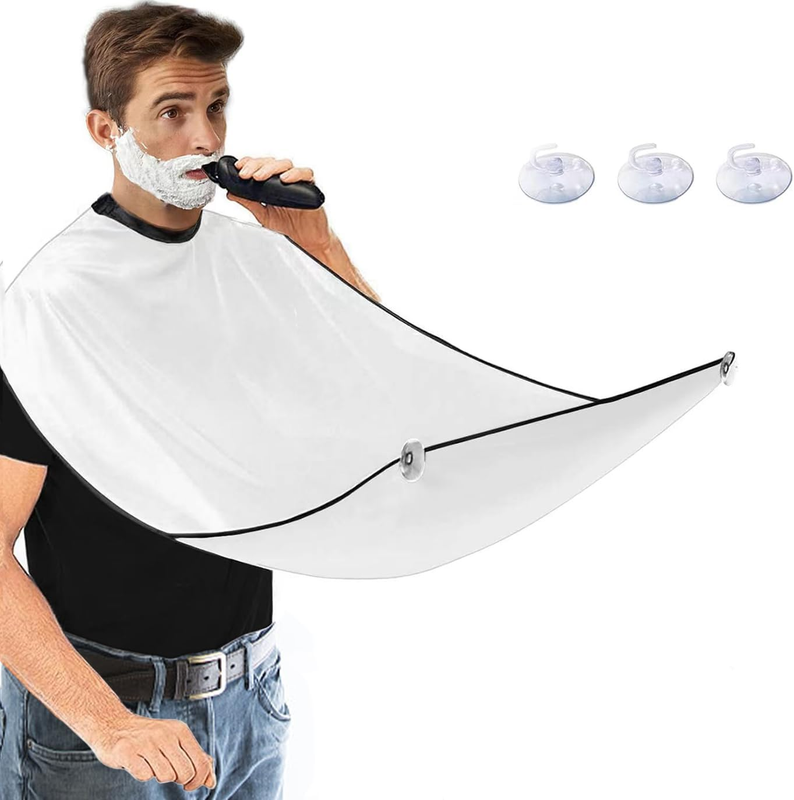 Beard Apron,Father's Day Gift Beard Bib for Shaving with 2 Suction Cups,Non-Stic