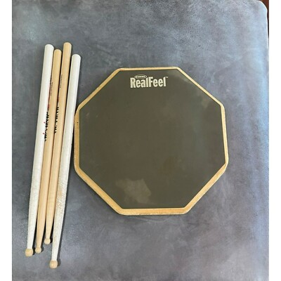 Evans Real Feel Single-sided Practice Drum Pad-12-inch And Four Vic Firth Sticks