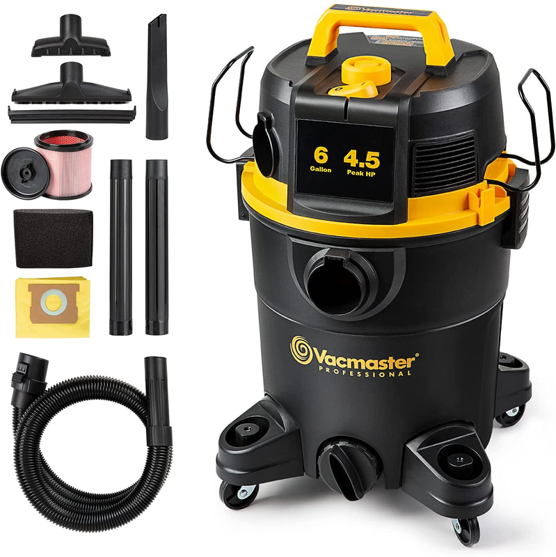 Wet Dry Vacuum Port Cleaner Shop Vac 6 gal 4.5 Peak HP w/ Filter Cleaning System