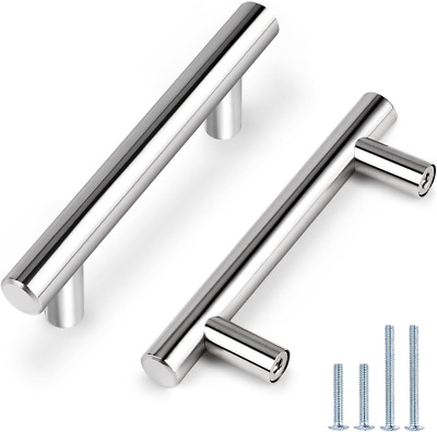 Probrico 30 Pack |3 inch Drawer Pulls Polished Chrome Cabinet Pulls, Euro T bar