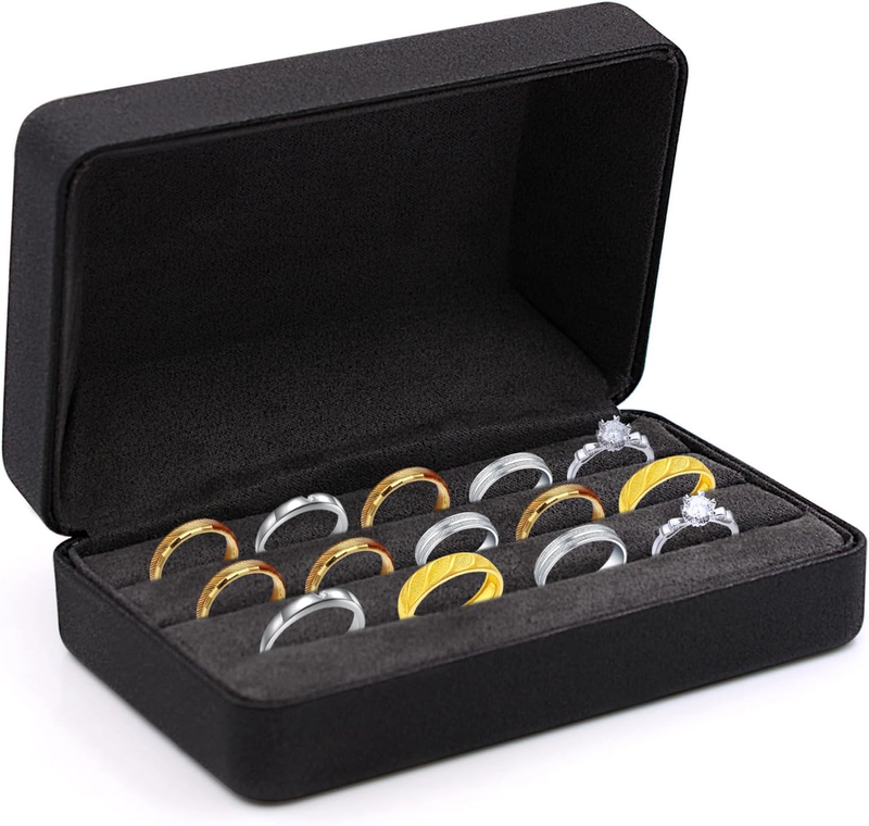 Ring Storage Boxes for Multiple Rings, Compact and Stylish Travel Ring Holder Ca