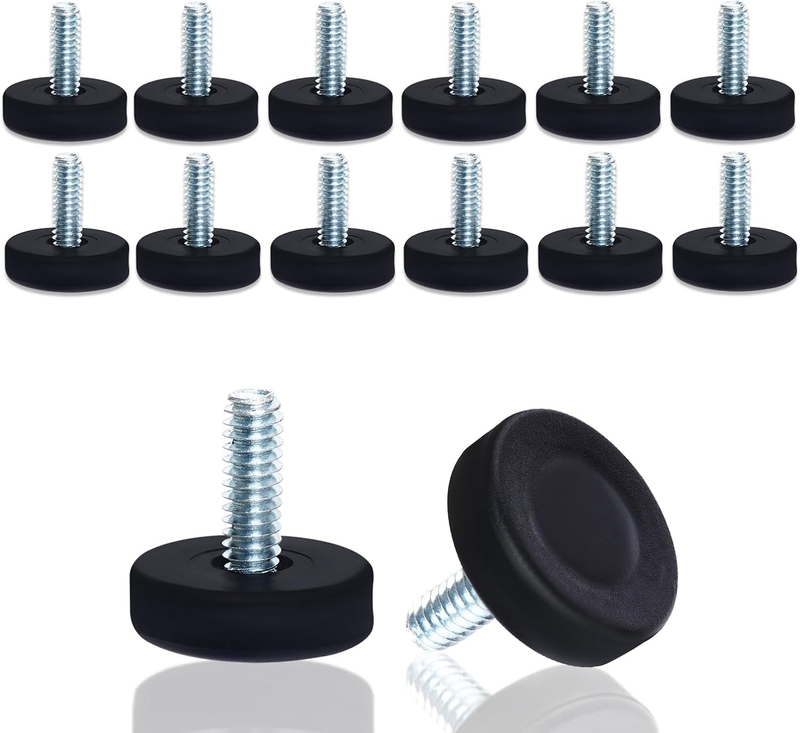 Leveling Feet 1/4-20 for Furniture Table Cabinet Adjustable Screw in 12 Pcs