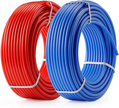 PEX Tubing 1/2 Inch  2 Rolls Blue & Red PEX Tubing Fittings Oxygen Barrier pex