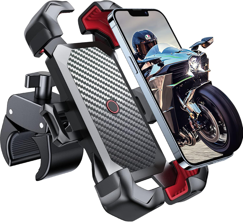 Motorcycle Phone Mount, [1s Auto Lock][100mph Military Anti-Shake] Bike Phone Ho