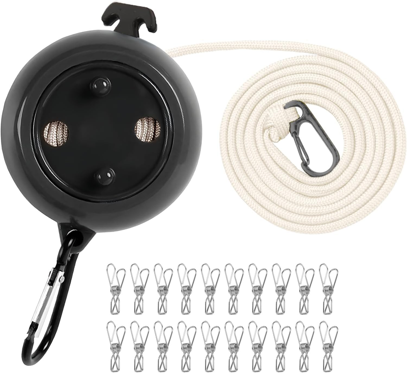 Portable Travel Clothesline Cord, Adjustable 33Ft Camping Clothes Line, Laundry