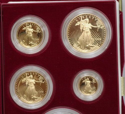 1995 W Proof American Gold & Silver Eagle 5pc. Set ~ Box, OGP, COA Plus