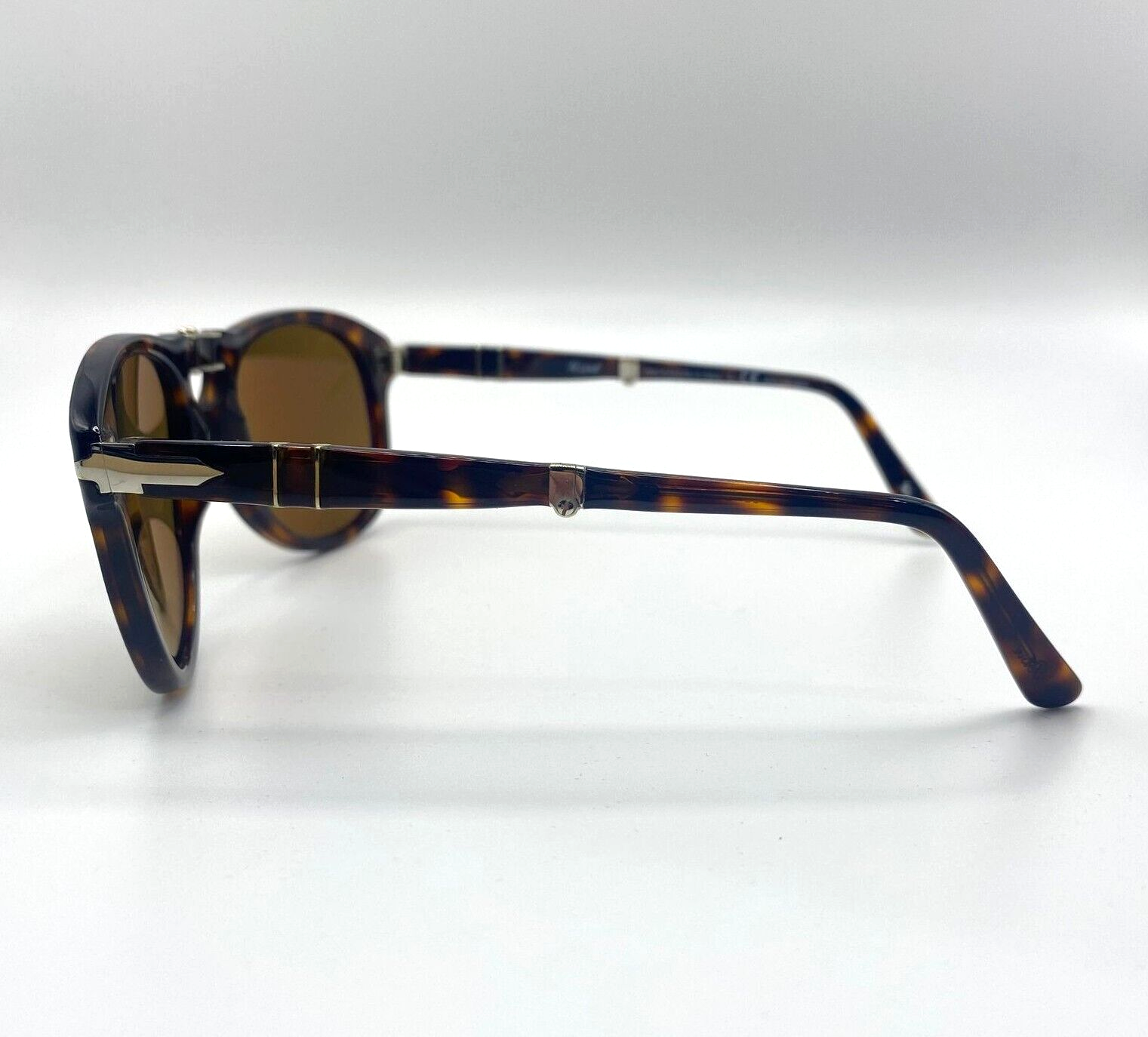 Pre-owned Persol Po0714 Sunglasses 24/57 Folding Havana/crystal Brown Polarized Lens 52mm