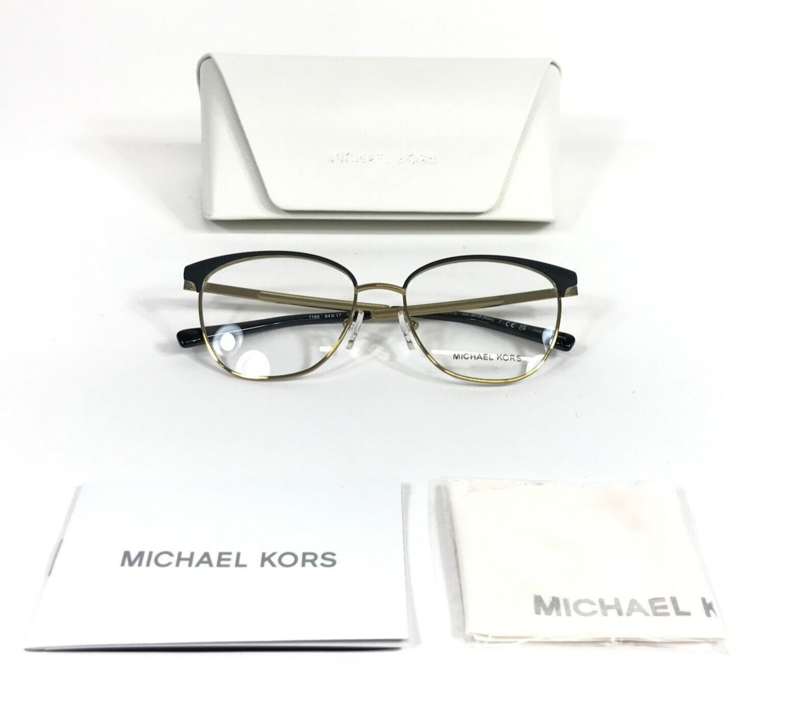 Michael Kors ナオキャットアイフレムメカネ 0MK3018 1195 Michaels Kors Eyeglasses Frames MK3018 Nao 1195 Black Gold