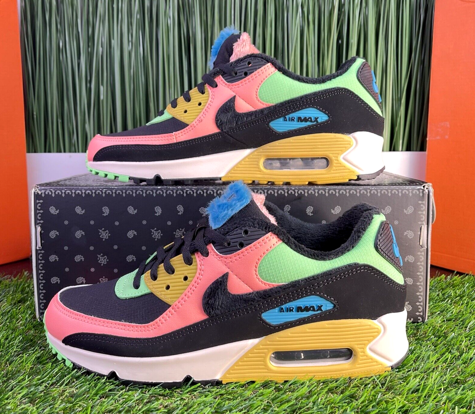 air max 90 atomic pink laser blue solar flare