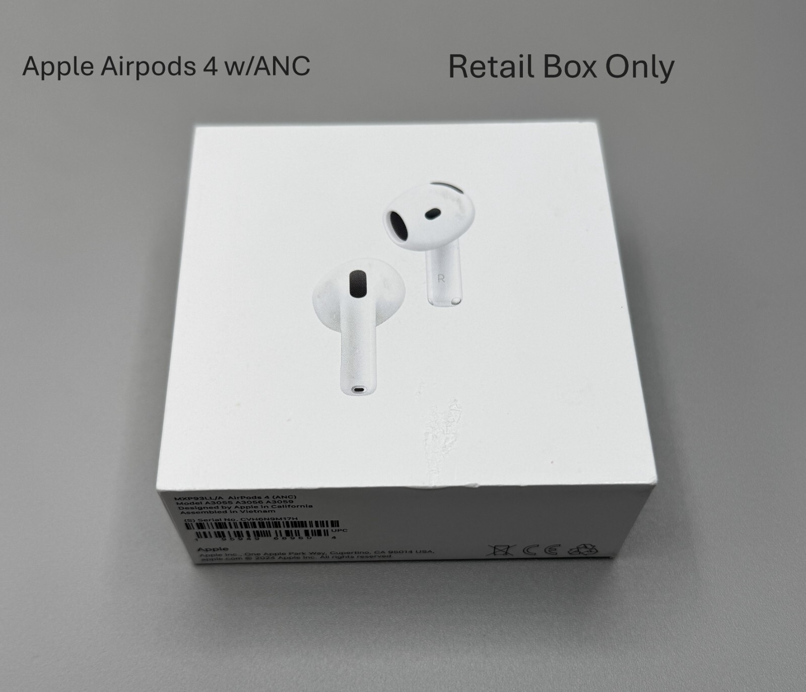 Apple AirPods 4 (ANC) ホワイト ケースのみ Original Apple Airpods 4 ANC EMPTY Retail Box & Manual Only