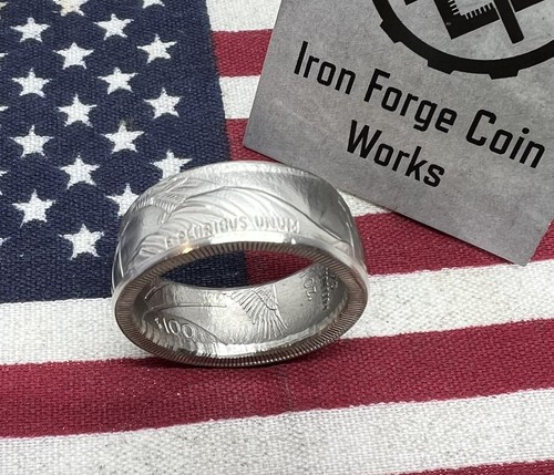 Pre-owned Handcrafted 1 oz Us Platinum Coin Ring. One Ounce Liberty Coin Choose Size Eagle