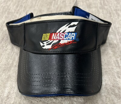 NACAR RACING ADJUSTABLE HEAD VISOR- ONE SZ FITS ALL-NEW-LEATHER-BLACK