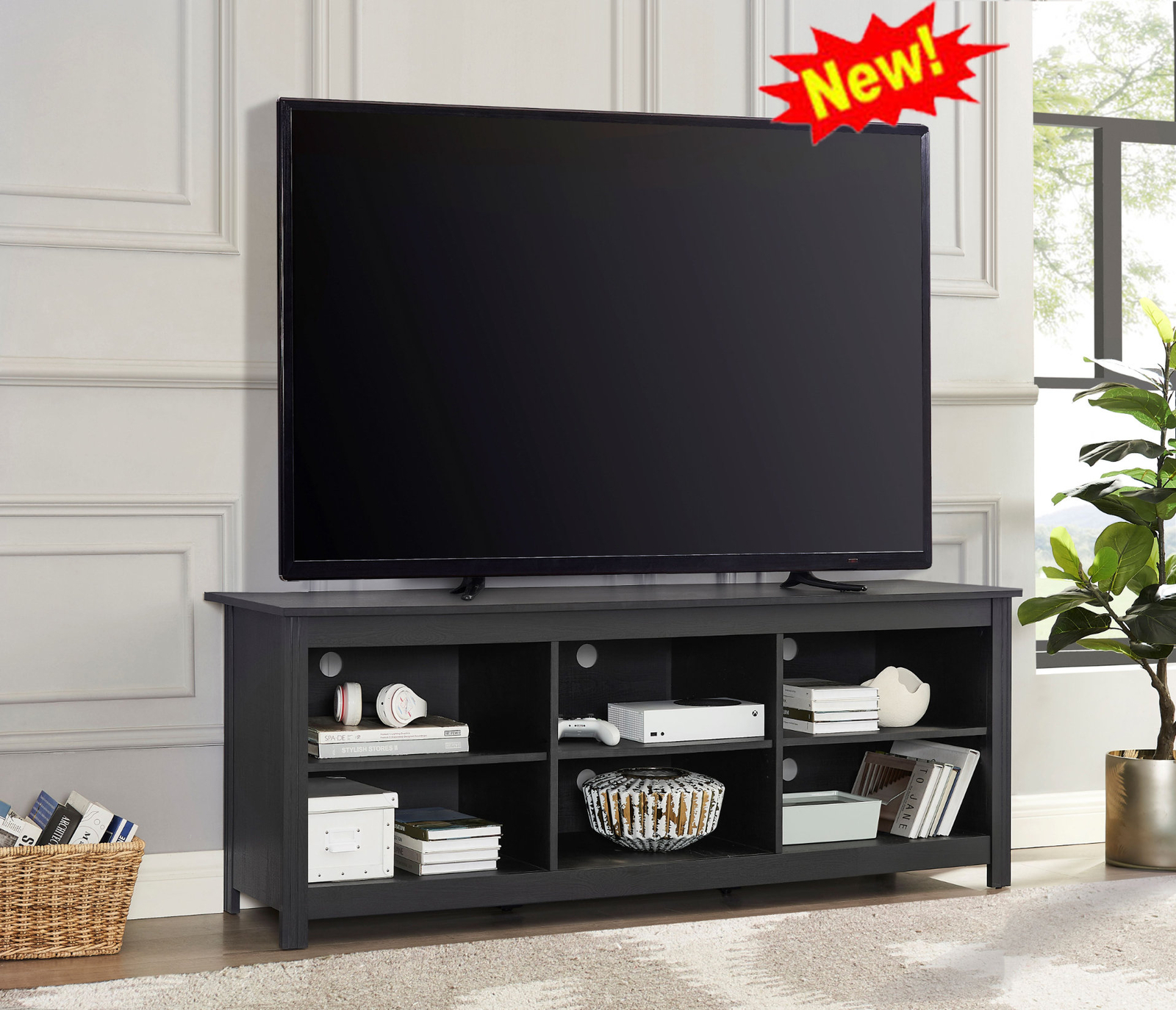 Display Rack Open Storage Free Standing W/ Ajustable Shelf L