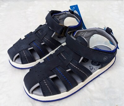 New Stride Rite Toddler Boy Sandal Shoe Size 10 Navy Blue