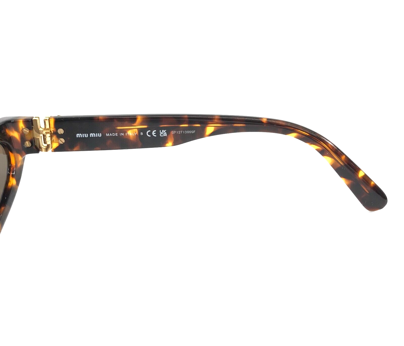 Pre-owned Miu Miu Sunglasses Smu07z Vau-06b Honey Havana Cat Eye Frames Dark Brown Lenses