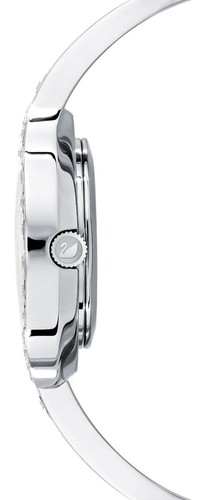 Pre-owned Swarovski Lovely Crystals Bangle Steel Silver Dial Women's Watch 5453655