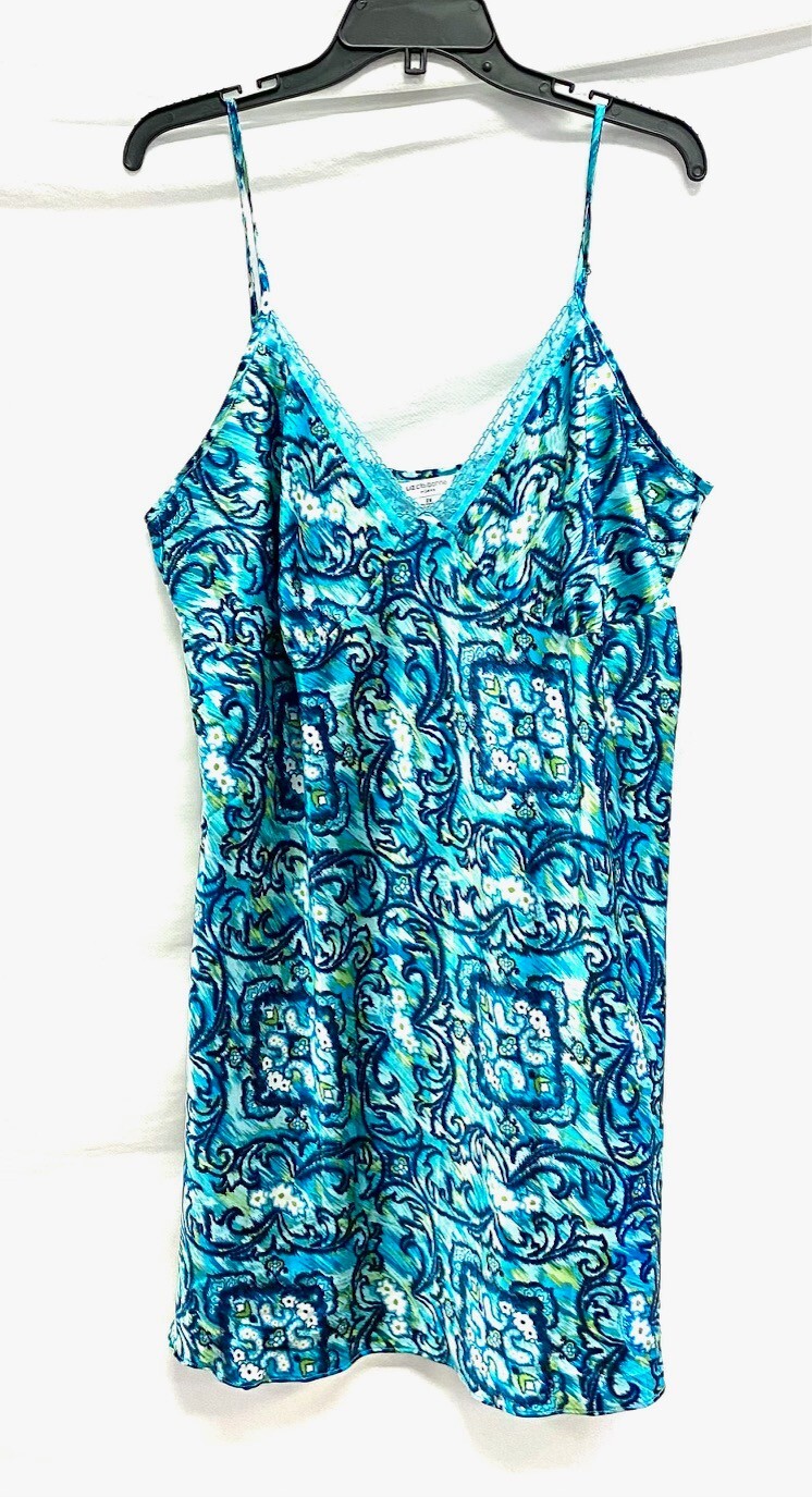 

LIZ CLAIBORNE Атласное кружевное платье-комбинация в стиле беби-долл Ночная сорочка-неглиже, Multicolor