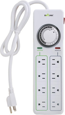 BN-LINK 8 Outlet Surge Protector with Mechanical Timer 4 Outlets Timed