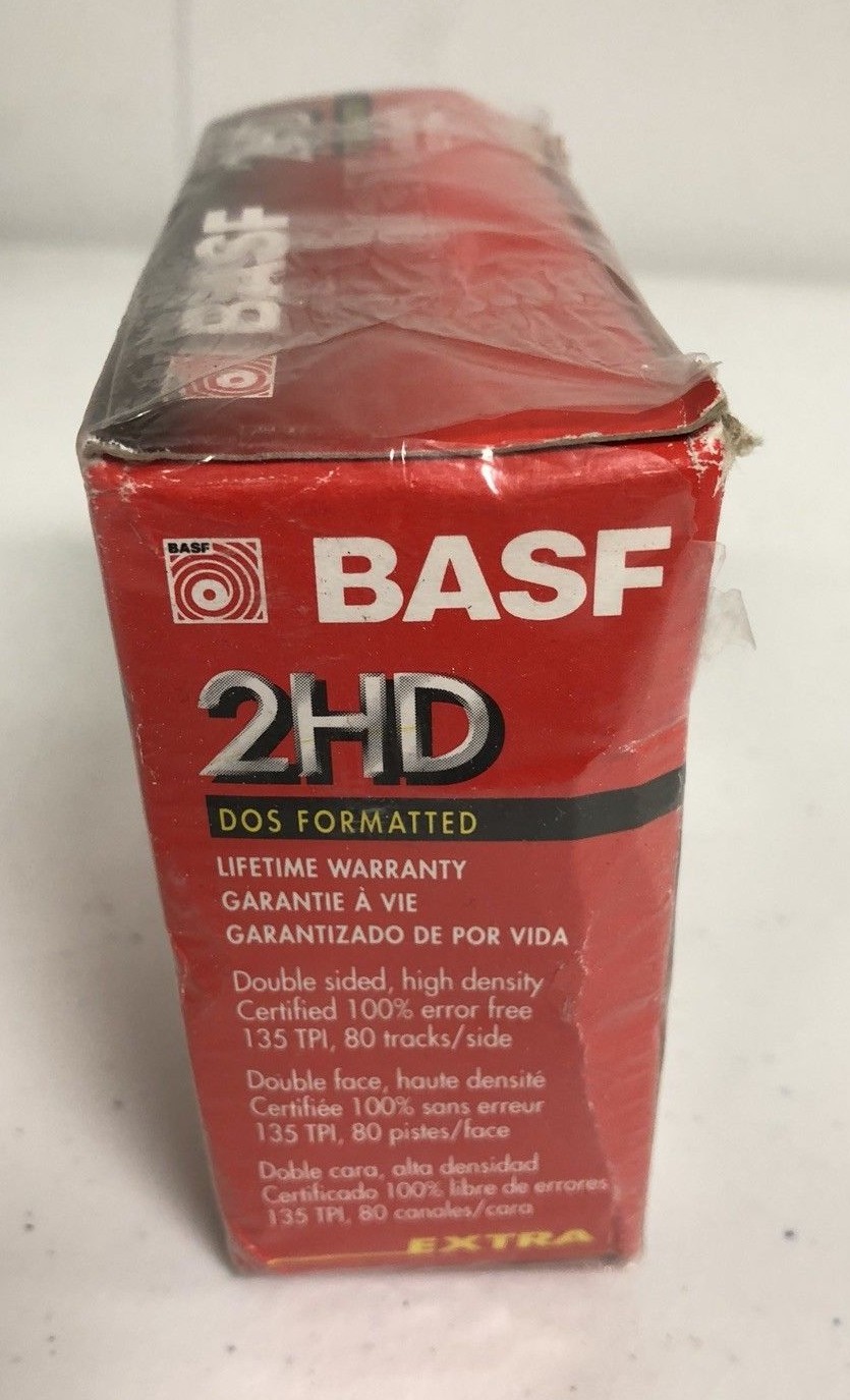 BASF 2HD DOS Formatted High Density 10 Diskettes 3.5