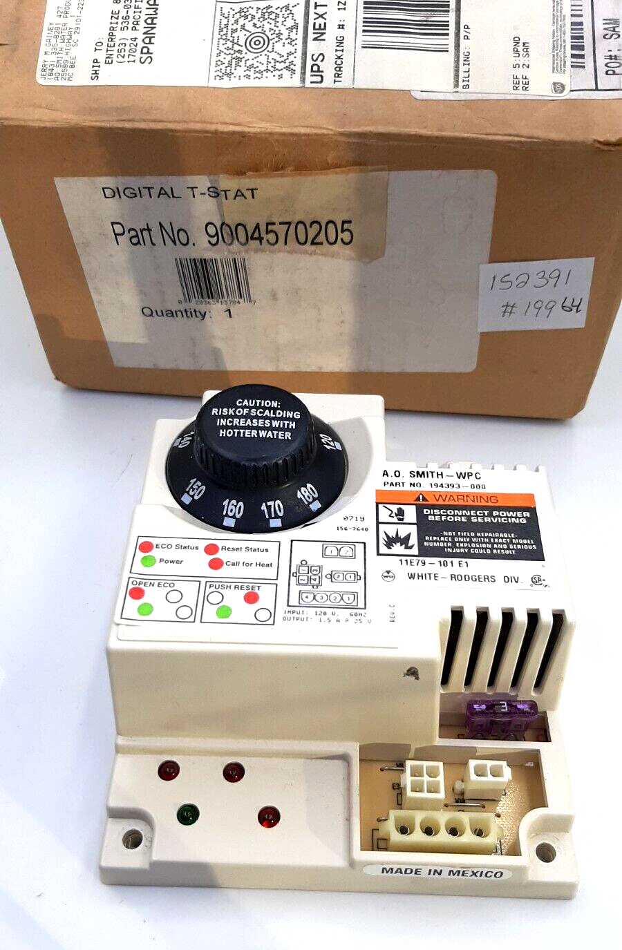 AO Smith 100109945  Digital Thermostat  200 Series Commercia