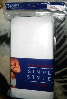 2pr Men/'s Players White Cotton Briefs Underwear 3X 50-52