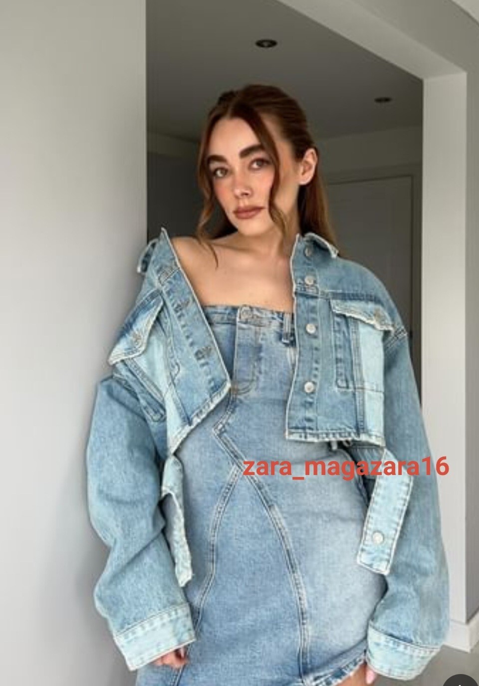 ZARA NEW WOMAN TRF DENIM JACKET WITH CUT-OUT DETAIL LIGHT ZARA NEW WOMAN TRF DENIM JACKET WITH CUT-OUT DETAIL LIGHT