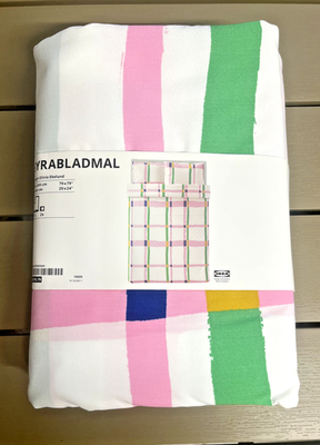 Funda nórdica y funda de almohada IKEA SYRABLADMAL, cuadros multicolores,...