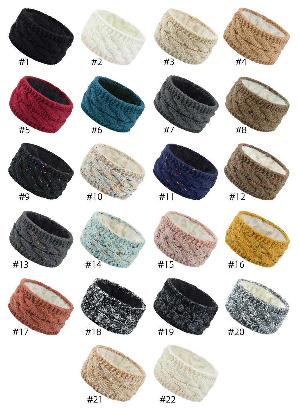 Women Ear Warmer Hair Band Warm Head Knit Fleece Lined Headband Winter Wrap