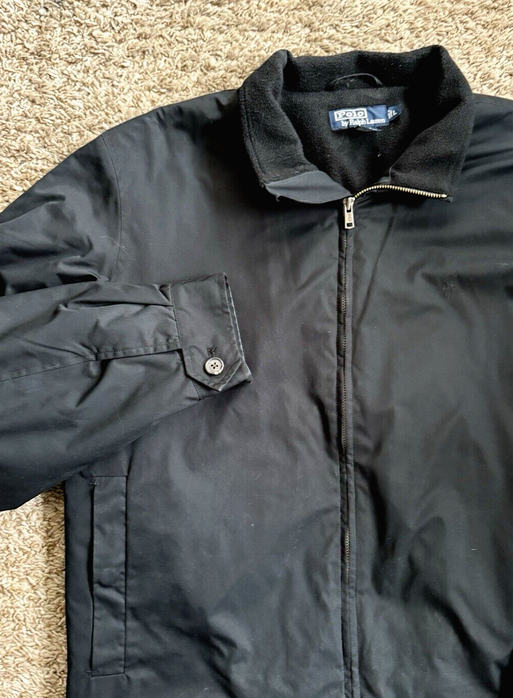 Polo Ralph Lauren Vintage Full-Zip Jacket 90's L Large Black
