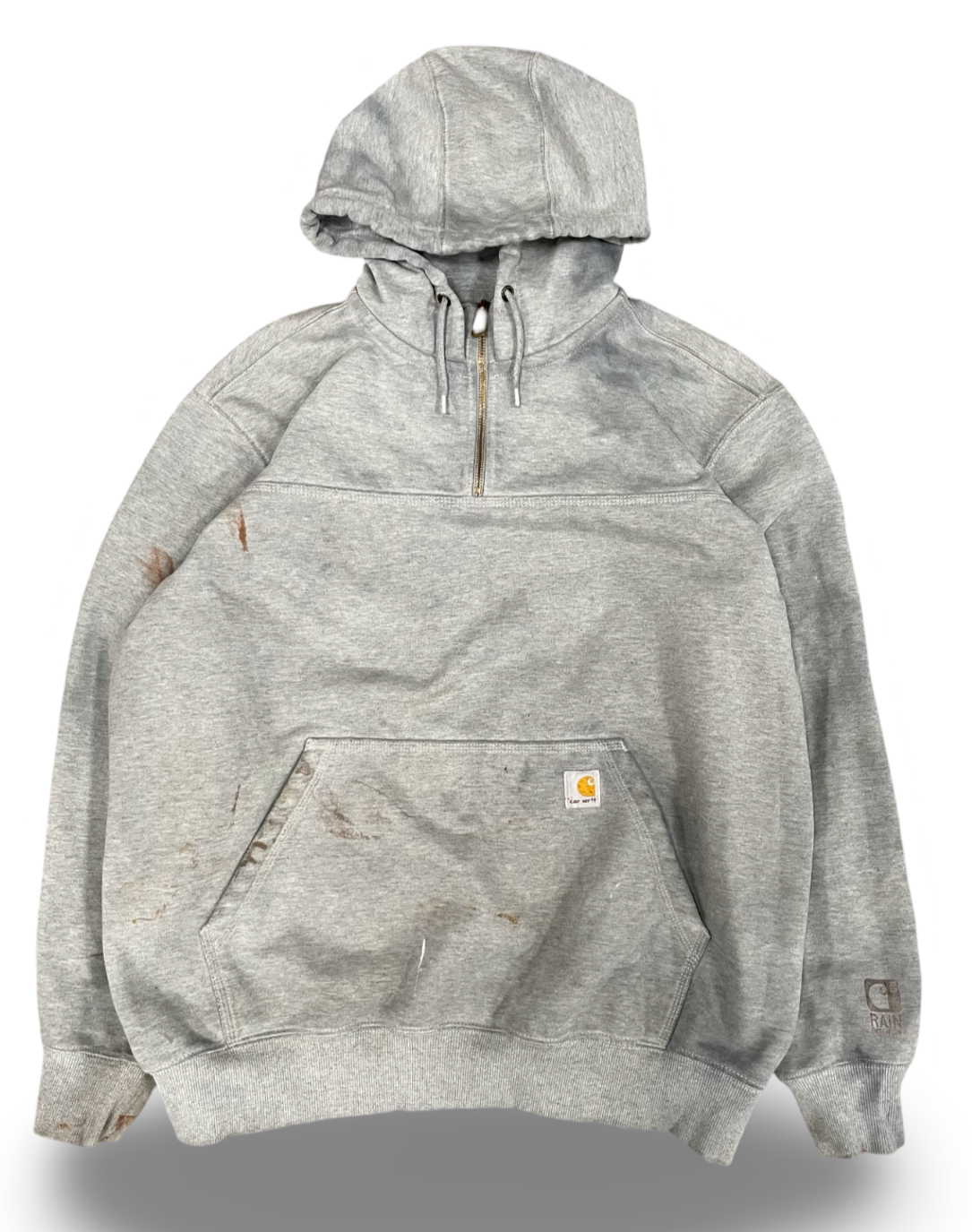 Vintage Carhartt RD Thrashed Faded Quarter Zip Hooded
