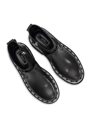 LIU •JO DAMEN SCHUHE STIEFELETTEN LIU JO MILANO PURPLE05 BLACK PX190 LEDER SCHWARZ