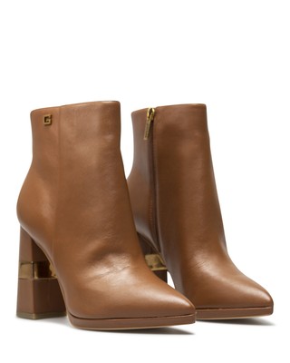 Pre-owned Guess Women's Ankle Boots  Fl7edilea10 Cognac