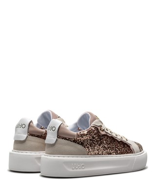 LIU •JO DAMEN SCHUHE SNEAKERS LIU JO MILANO KYLIE06 TX198 SILVER ROSE GLITTER ROSA