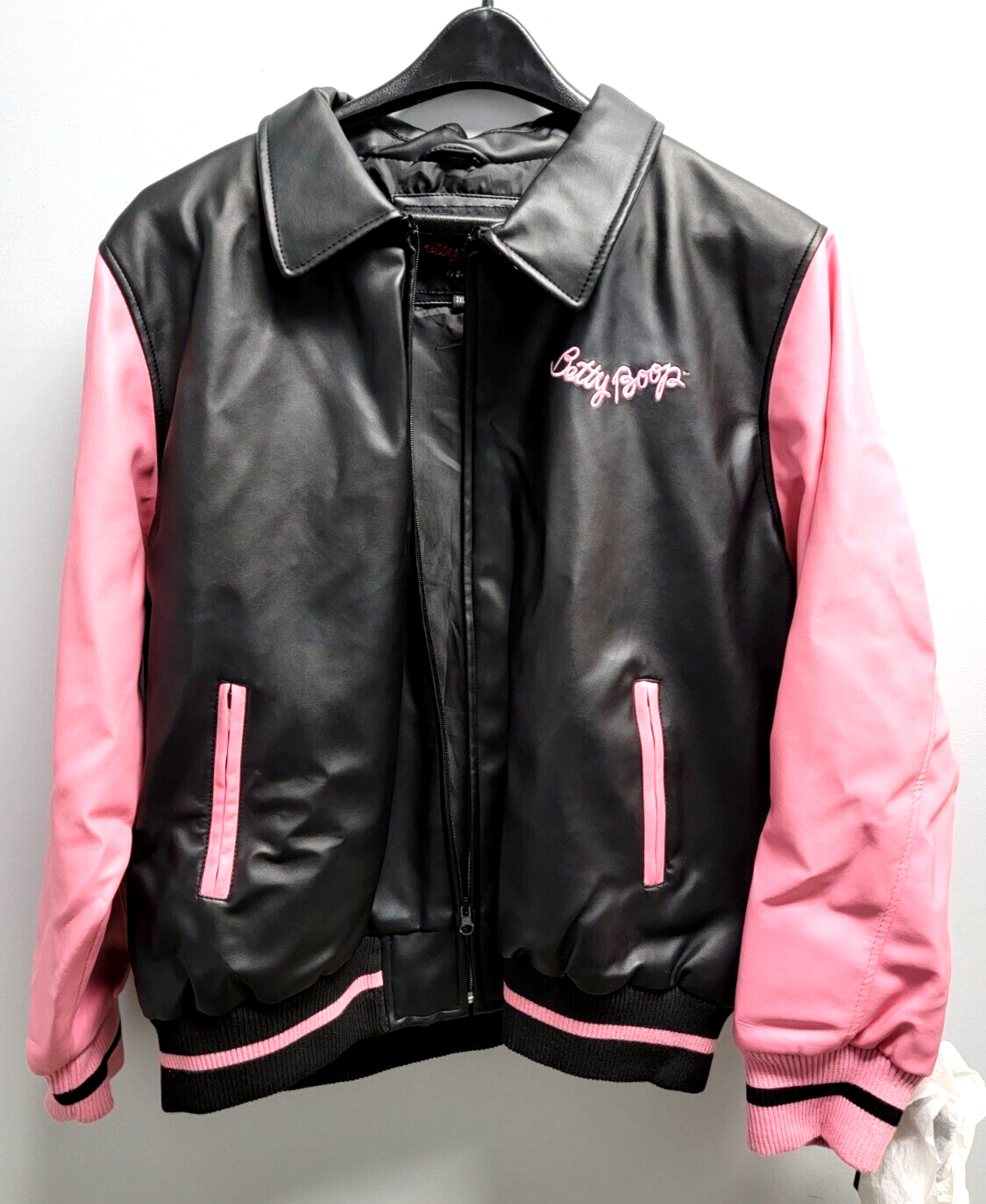 Pink and black hot sale jacket