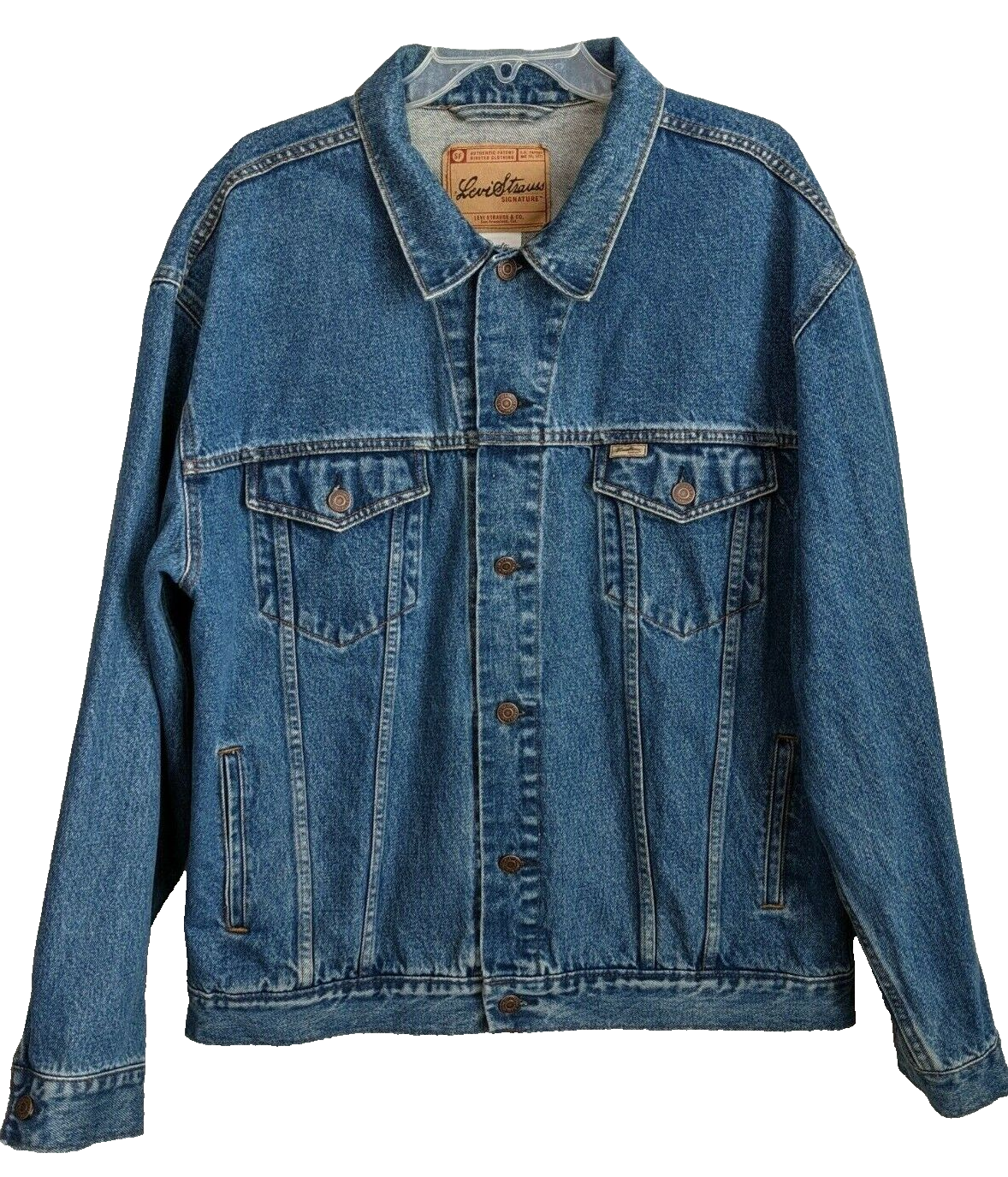 Levi Strauss Signature Standard Trucker Denim Jacket XL Blue