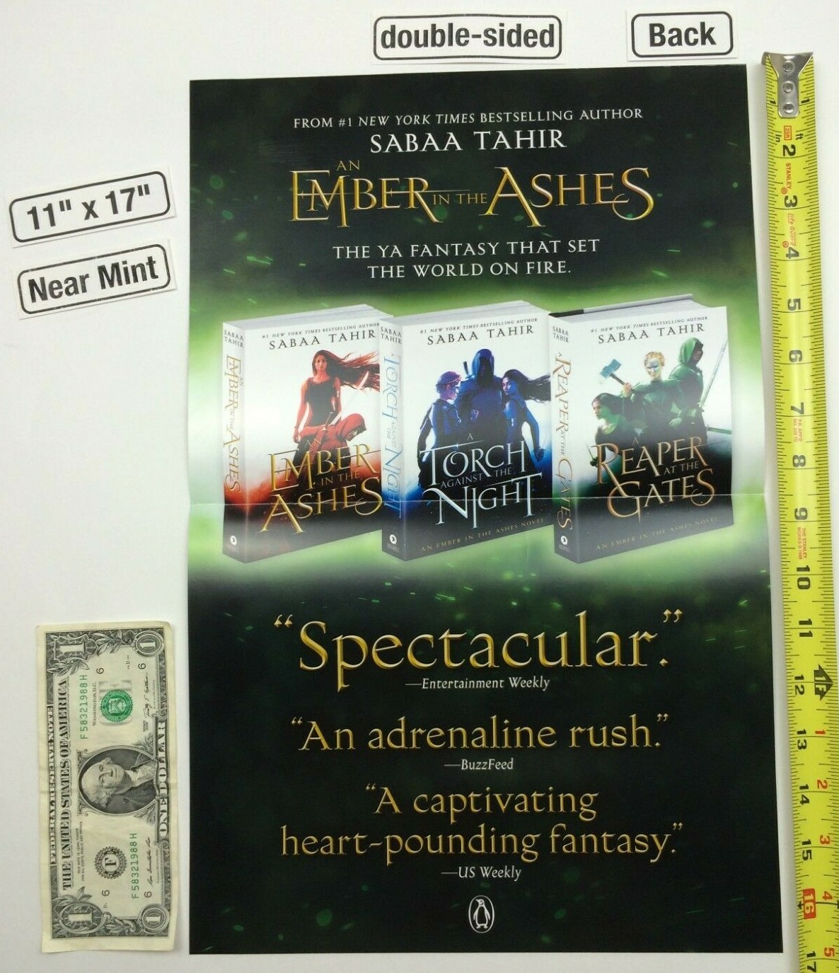 Torch Against The Night by Sabaa Tahir 11 x 17 Poster 2018 NYCC