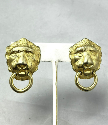 Vintage Lion Door Knocker Earrings eBay