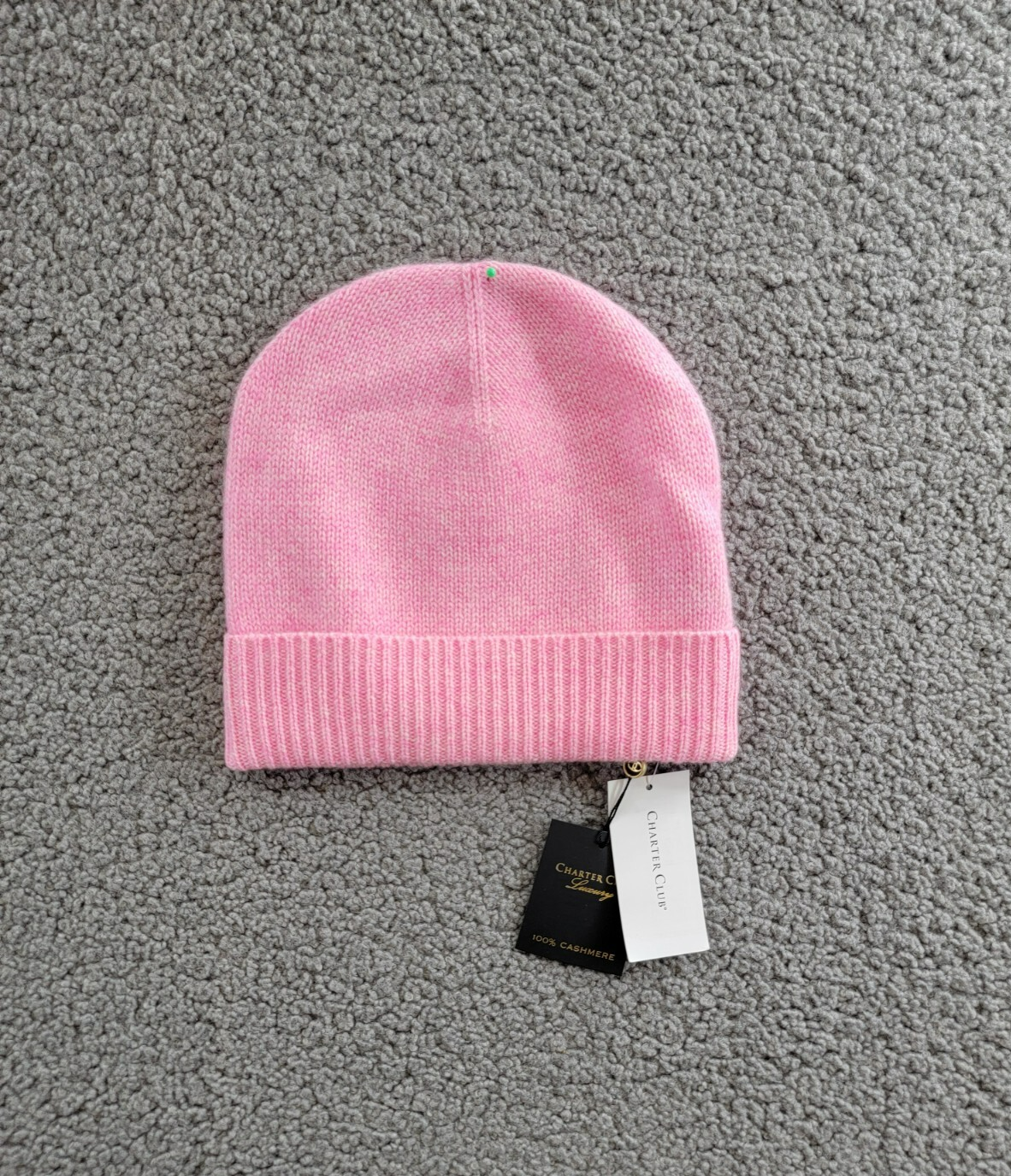 Charter Club 100% Cashmere Cuffed Beanie Women's One Size Bubblegum Heather - Picture 2 of 14