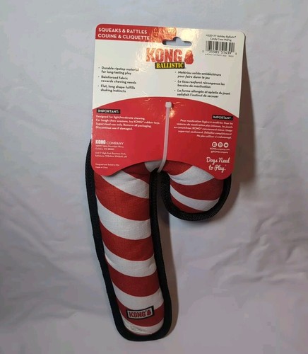 Kong Ballistic Holiday Candy Cane H22D177 Dog Toy New In Package Durable