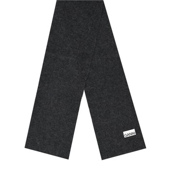 

Женский шерстяной шарф Ganni Dark Grey
