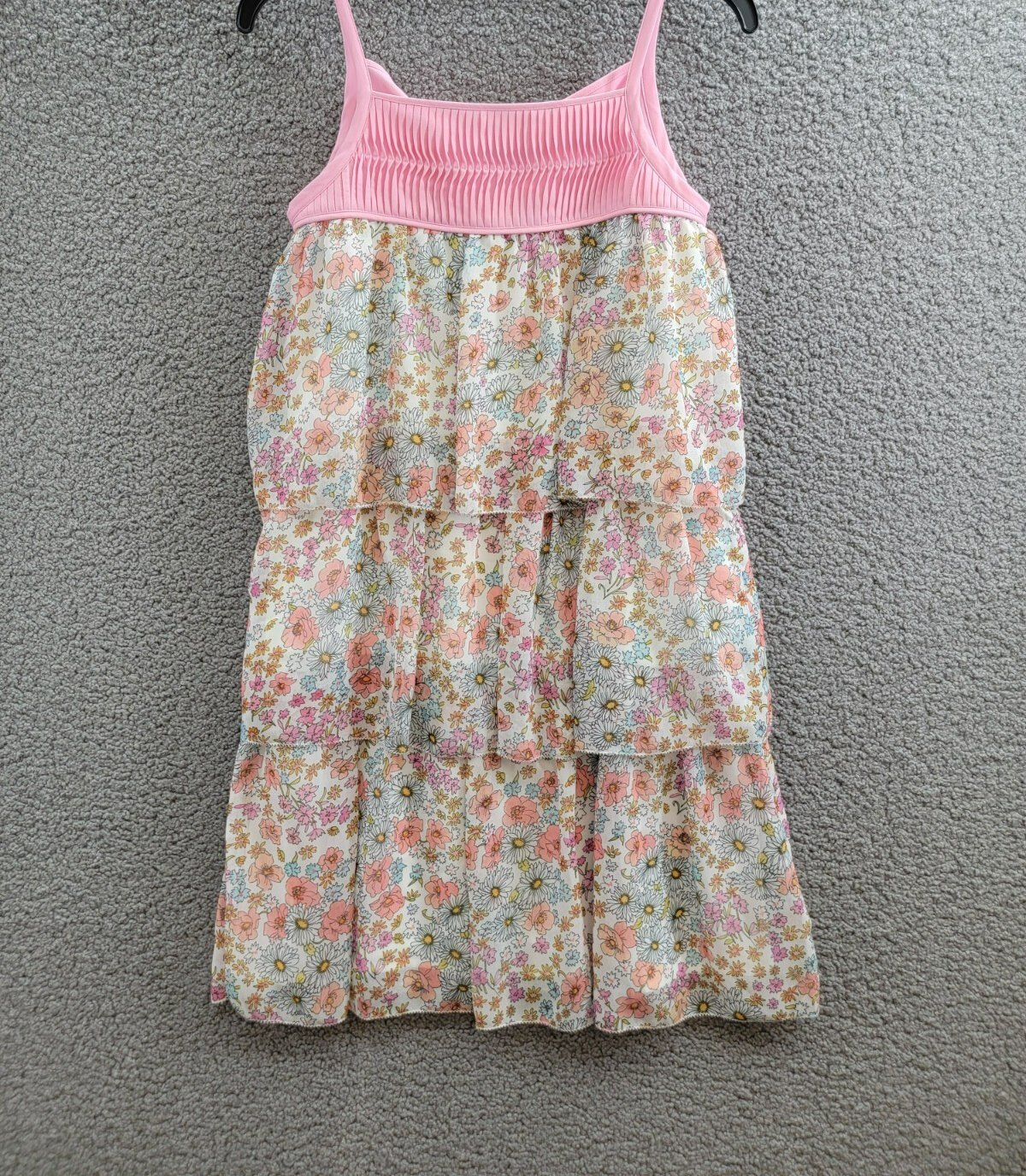 REISS Leela Jr Floral Dress Girls 11-12Y Pink Multi Ruffled Square Neck Pullover - Picture 2 of 17