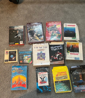 lot of 13 commodore 64128 games with boxes & manuals untested