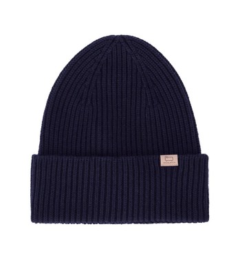 

Мужская шапка-бини Woolrich синего цвета в рубчик, Синий, CFWOAC0233MRUF0428-3989A