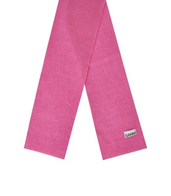 

Женский шерстяной шарф Ganni Pink, Розовый