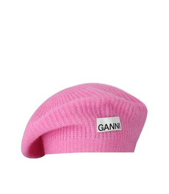 

Женский шерстяной берет Ganni Pink, Розовый, A5024-892