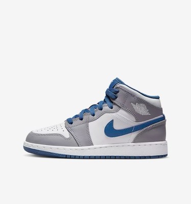 Nike Air Jordan 1 Mid True Blue Grey Cement GS UK 6 EU 40  DQ8423-014のeBay公認海外通販｜セカイモン