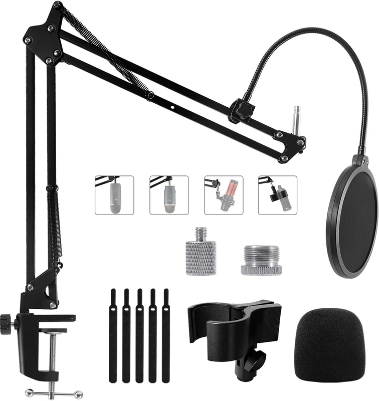 Microphone Stand Boom Arm for Blue Yeti, Nano, SM7B, Fifine K688 K669B, AT2020 a