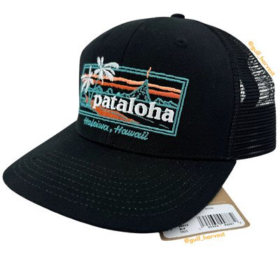 Patagonia パタゴニア メッシュ キャップ ハレイワ Patagonia Honolulu Hawaii Surf Wave White Navy Mesh Snapback Hat
